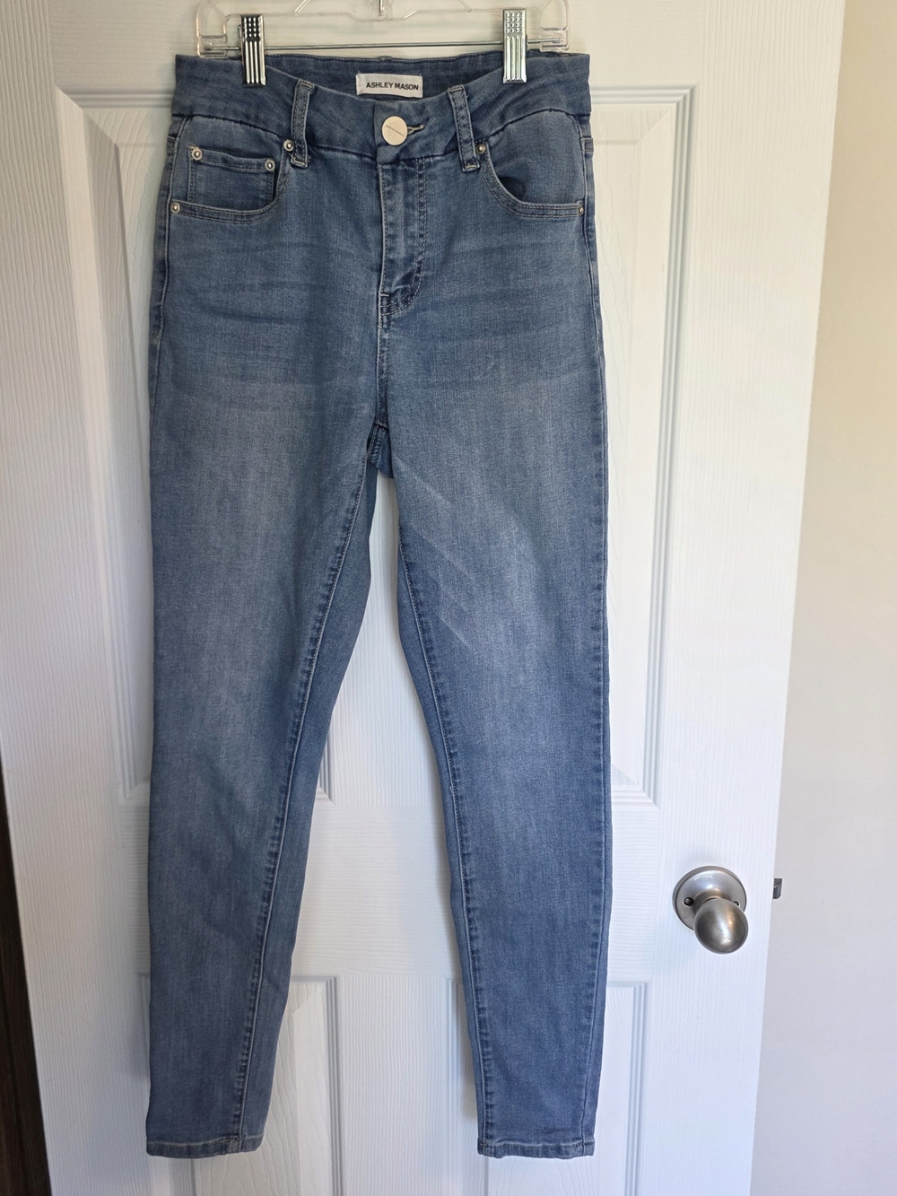 Ashley Mason High-Rise Skinny Jeans — Light Blue